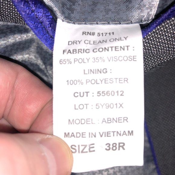 Andrew Fezza Blazer Mens 38R Gray Single Breast 2 Button Double Vent Suit Jacket - Picture 10 of 10